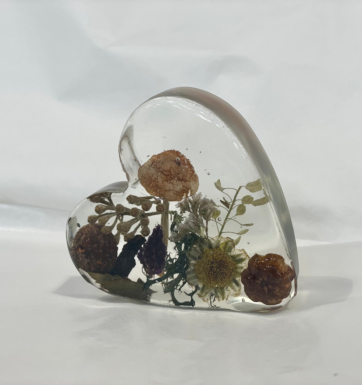 Toadstool free standing heart, Mother’s Day gift, Christmas gift, gift for her, gift for nature lover, wildflower heart, mushroom  heart